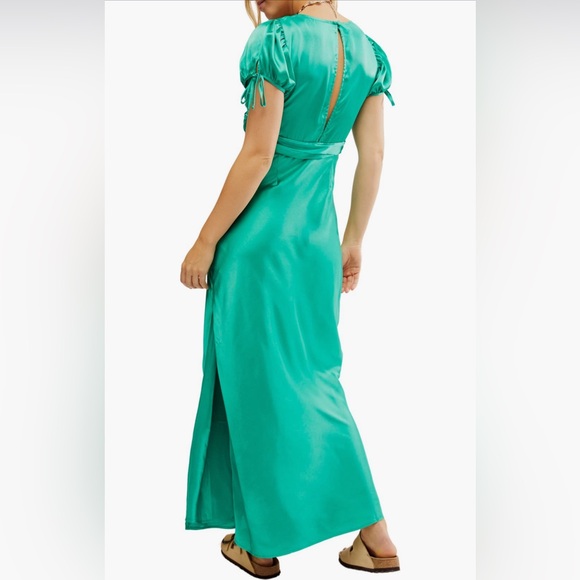 Free People Embroidered Satin Maxi Dress - Picture 2 of 4